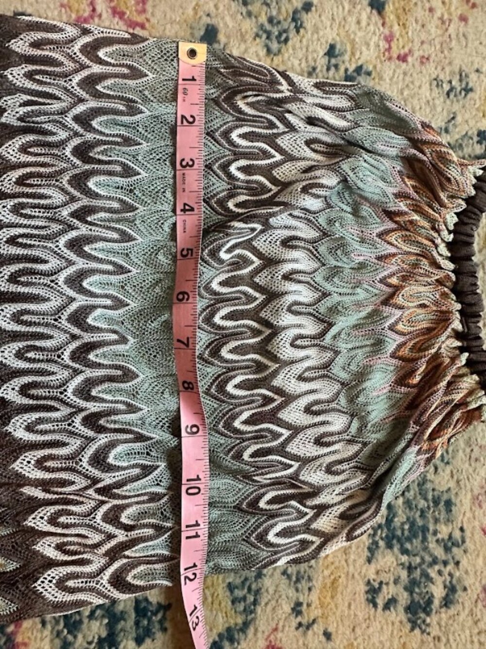 Missoni Multicolor Wave-Pattern Halter Tank Top — Green, White, Orange, Gray - Picture 10 of 11